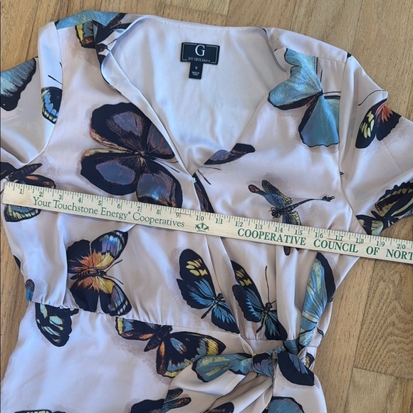 G by Guiliana Butterfly Print Wrap Dress women size medium - Picture 8 of 16